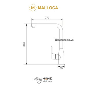 Vòi rửa chén Malloca K520S inox bền bỉ sang trọng