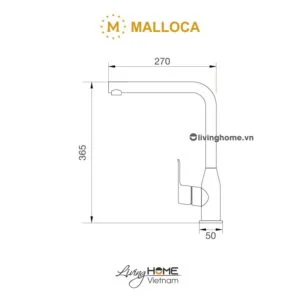 Vòi rửa chén Malloca K520S inox bền bỉ sang trọng