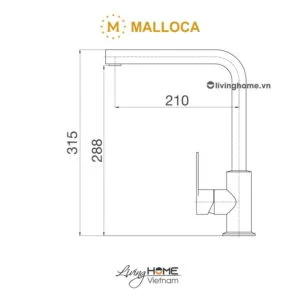 Vòi rửa chén Malloca K525B inox sơn đen sang trọng