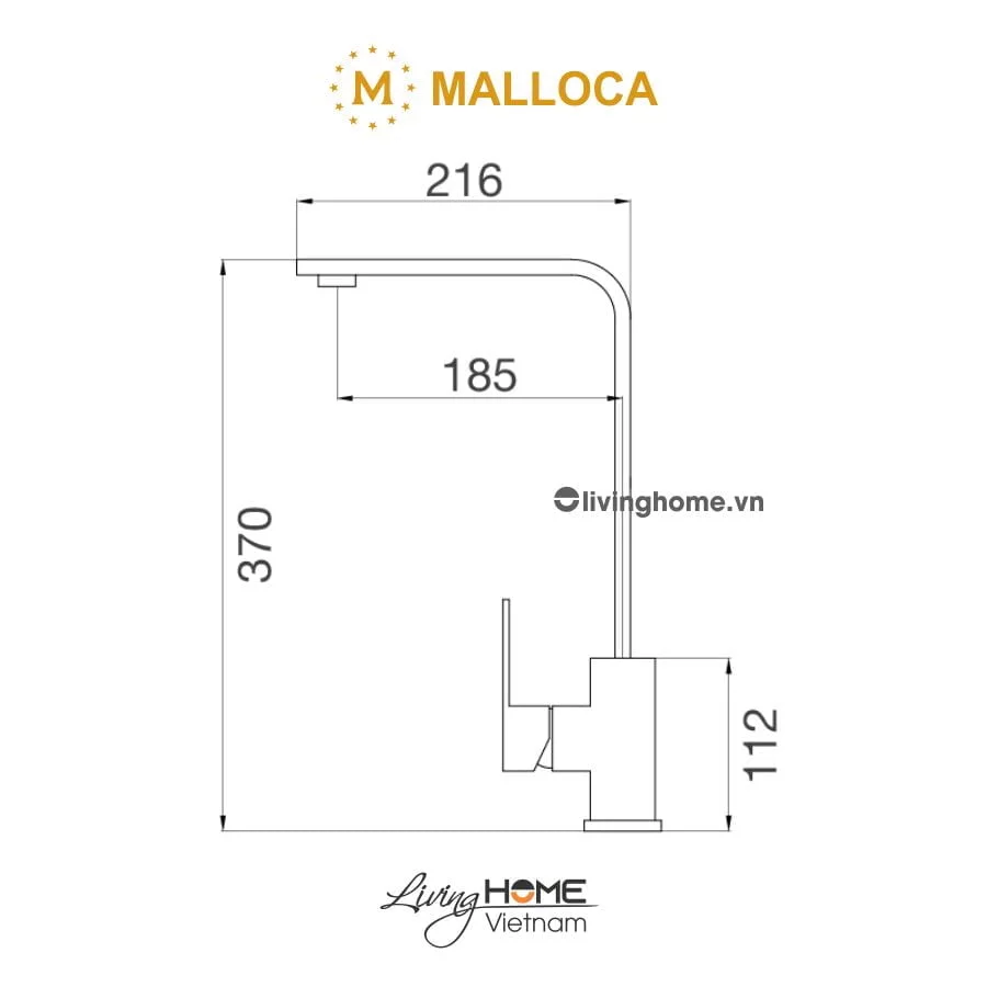 Vòi rửa chén Malloca K536S inox hiện đại sang trọng - Ảnh 3