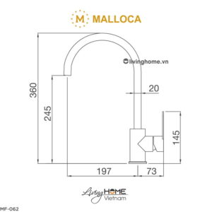 Vòi rửa chén Malloca MF-062 màu kem hiện đại sang trọng