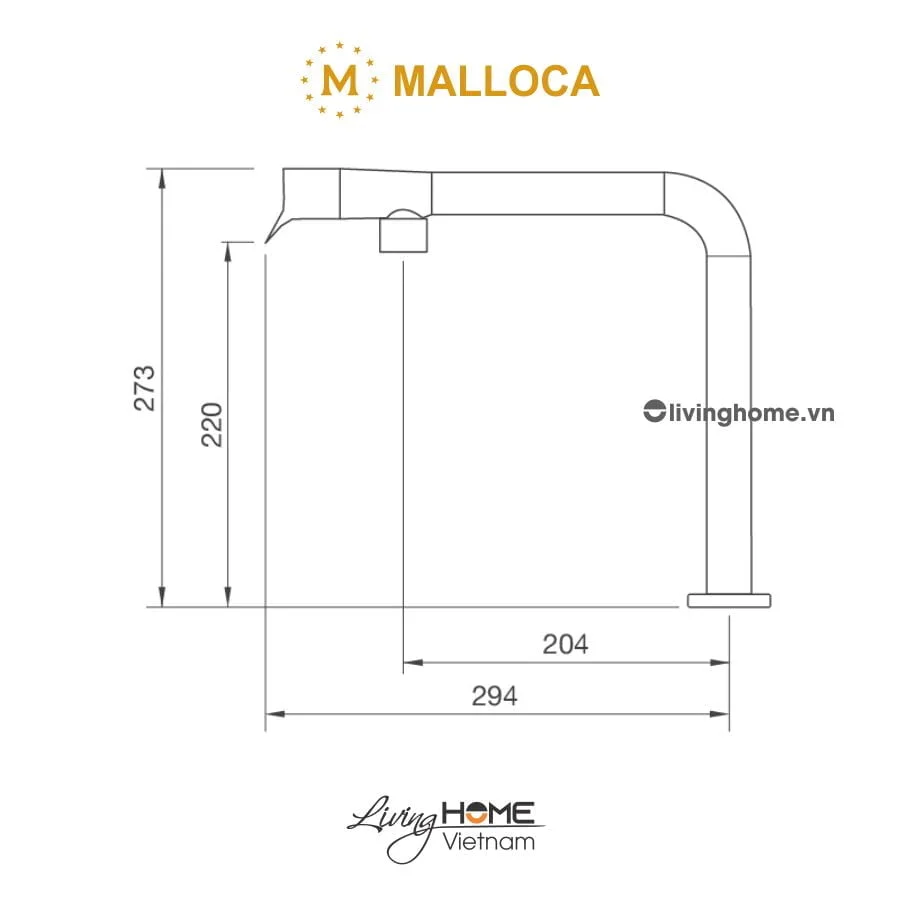 Vòi rửa chén Malloca MF-070 màu đen cao cấp - Ảnh 3