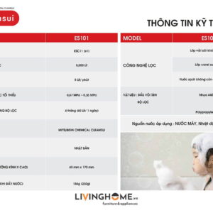 Vòi sen tắm Cleansui ES101 khử clo nhập khẩu Nhật