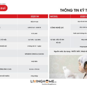 Vòi sen tắm Cleansui ES201W khử clo nhập khẩu Nhật