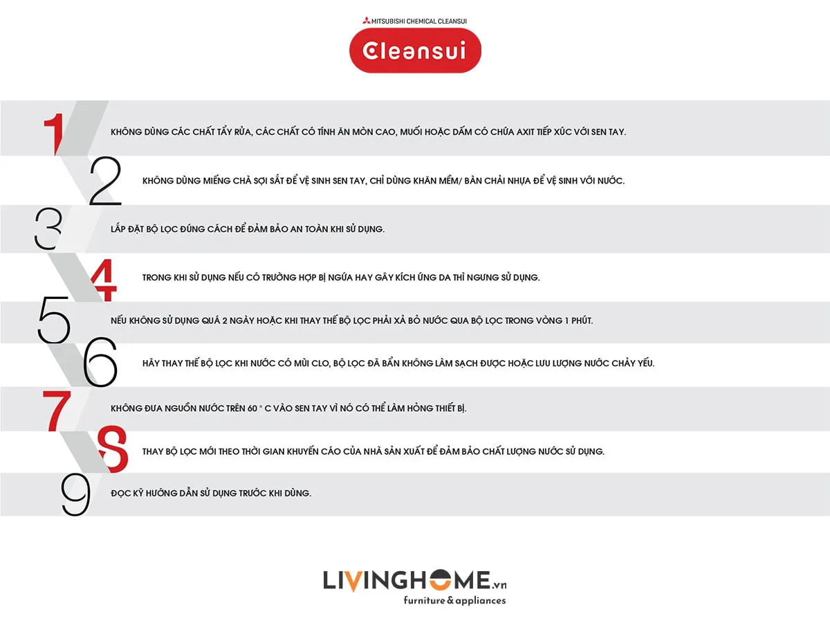 Vòi sen tắm Cleansui ES201W khử clo nhập khẩu Nhật - Ảnh 7