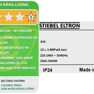 Máy Nước Nóng Gián Tiếp Stiebel Eltron ESH 25 H Plus T-VN, 25 Lít, Thái Lan 17 Máy Nước Nóng Gián Tiếp Stiebel Eltron ESH 25 H Plus T-VN, 25 Lít, Thái Lan