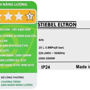Máy Nước Nóng Gián Tiếp Stiebel Eltron ESH 25 H Plus T-VN, 25 Lít, Thái Lan 17 Máy Nước Nóng Gián Tiếp Stiebel Eltron ESH 25 H Plus T-VN, 25 Lít, Thái Lan