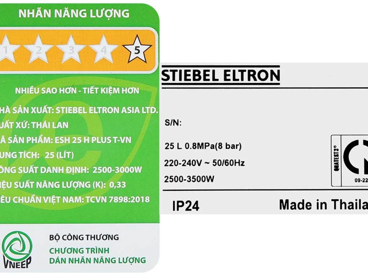 Máy Nước Nóng Gián Tiếp Stiebel Eltron ESH 25 H Plus T-VN, 25 Lít, Thái Lan 10 Máy Nước Nóng Gián Tiếp Stiebel Eltron ESH 25 H Plus T-VN, 25 Lít, Thái Lan - Ảnh 8