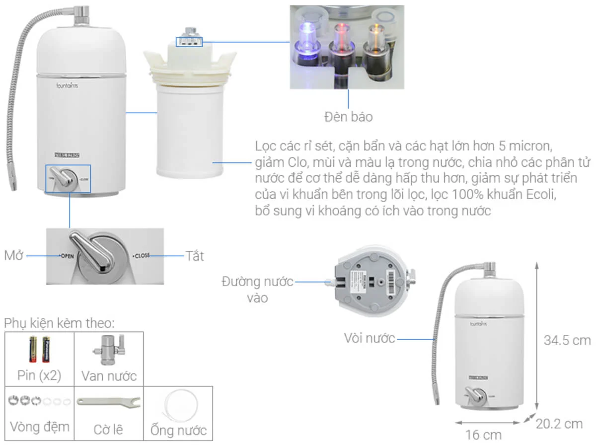 Máy Lọc Nước Stiebel Eltron Fountain 7S, 7 in 1, Silver Grey 18 Máy lọc nước Stiebel Eltron Fountain 7S (Silver Grey) 7 cấp lọc