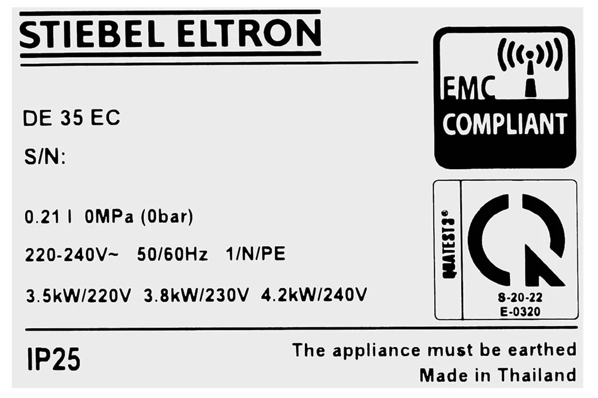 Máy Nước Nóng Trực Tiếp Stiebel Eltron DE 35 EC 10 Máy Nước Nóng Trực Tiếp Stiebel Eltron DE 35 EC - Ảnh 8