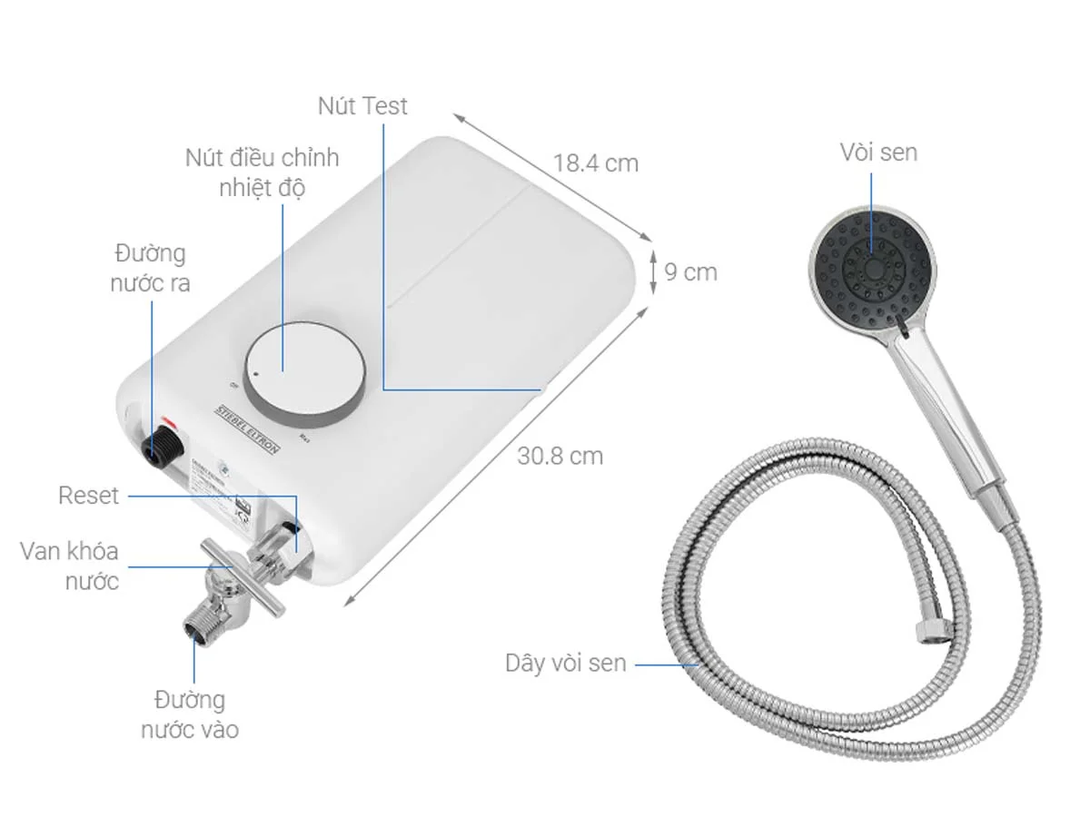 Máy Nước Nóng Trực Tiếp Stiebel Eltron DE 35 EC 18 Máy Nước Nóng Trực Tiếp Stiebel Eltron DE 35 EC