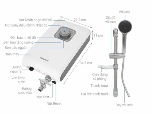 Máy Nước Nóng Trực Tiếp Stiebel Eltron DPL 45 EC 16 Máy nước nóng trực tiếp Stiebel Eltron DPL 45 EC