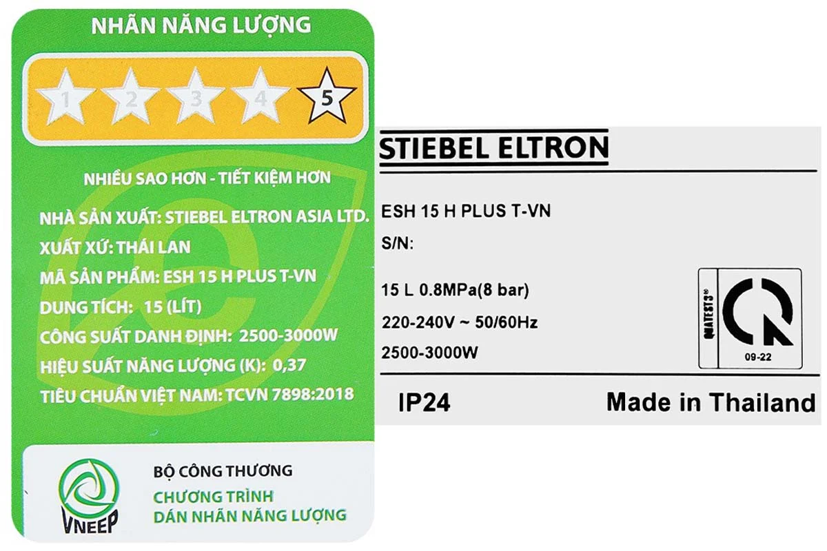 Máy Nước Nóng Gián Tiếp Stiebel Eltron ESH 15 H Plus T-VN, 15 Lít, Thái Lan 10 Máy Nước Nóng Gián Tiếp Stiebel Eltron ESH 15 H Plus T-VN, 15 Lít, Thái Lan - Ảnh 8