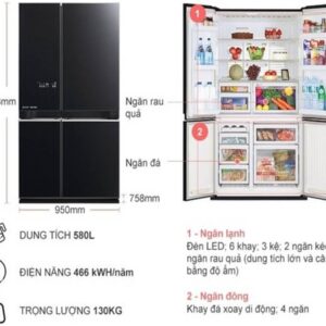 Tủ Lạnh Mitsubishi Electric Inverter 580 Lít MR-L72EN-GBK-V 9 Tủ Lạnh Mitsubishi Electric Inverter 580 Lít MR-L72EN-GBK-V