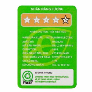 Tủ lạnh Mitsubishi Electric 580 Lít MR-L72EH-BRW-V