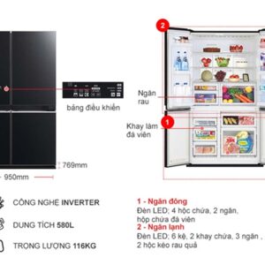 Tủ lạnh Mitsubishi Electric Inverter MR-LA72ER-GBK-V