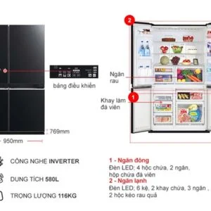 Tủ lạnh Mitsubishi Electric Inverter MR-LA72ER-GBK-V 12 Tủ lạnh Mitsubishi Electric Inverter MR-LA72ER-GBK-V