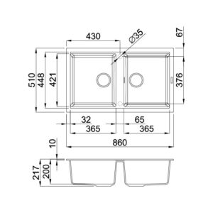 Chậu Rửa Chén Đá Malloca NERO K-45040