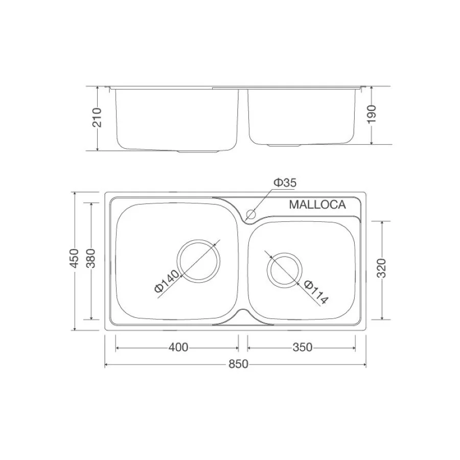 Chậu Rửa Chén Malloca MS 1011 NEW 7 Chậu Rửa Chén Malloca MS 1011 NEW