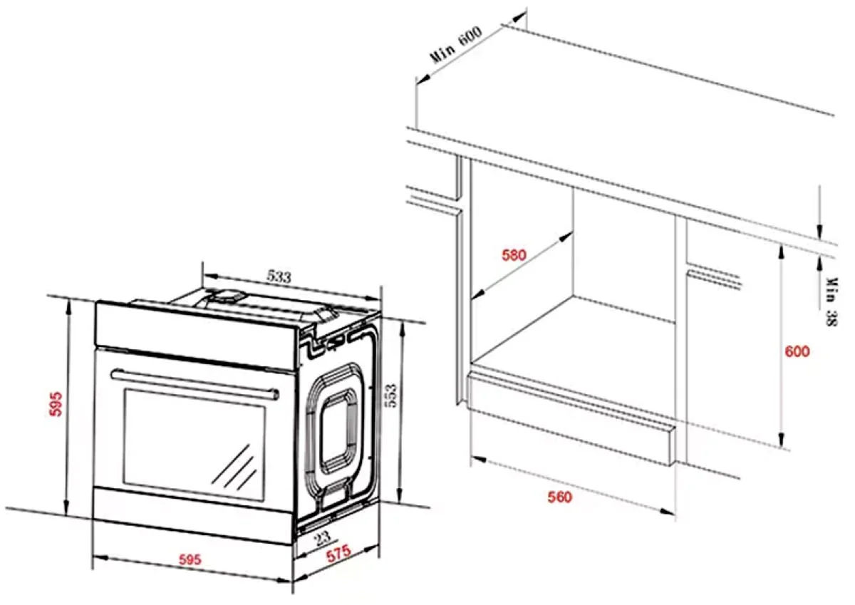 Lò Nướng Âm Tủ Kaff KF-T90M
