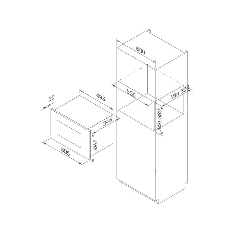 Lò Vi Sóng Malloca MW-925BF Âm Tủ 19 Lò Vi Sóng Malloca MW-925BF Âm Tủ