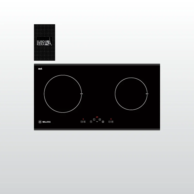 Bếp từ Malloca MH-02I D âm 2 từ mặt kính Eurokera màu đen chấm bi 3 Bếp từ Malloca MH-02I D âm 2 từ mặt kính Eurokera màu đen chấm bi