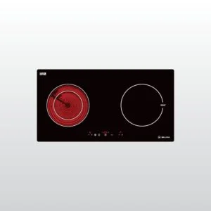 Bếp điện từ Malloca MH-02IR kết hợp màu đen mặt kính Eurokera