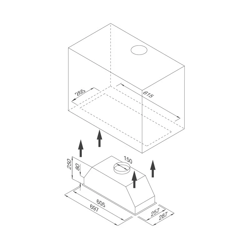 Máy Hút Mùi Âm Tủ Malloca MH 600GT, 60CM, 850 m3/h, Đen 11 Máy Hút Mùi Âm Tủ Malloca MH 600GT, 60CM, 850 m3/h, Đen