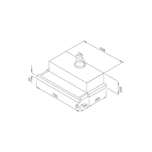 Máy Hút Mùi Âm Tủ Malloca MH 70BTC, 70CM, 500m3/h, Đen
