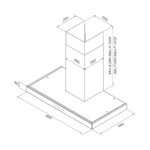 Máy Hút Khói Khử Mùi – Áp Tường Malloca Skylight F-213