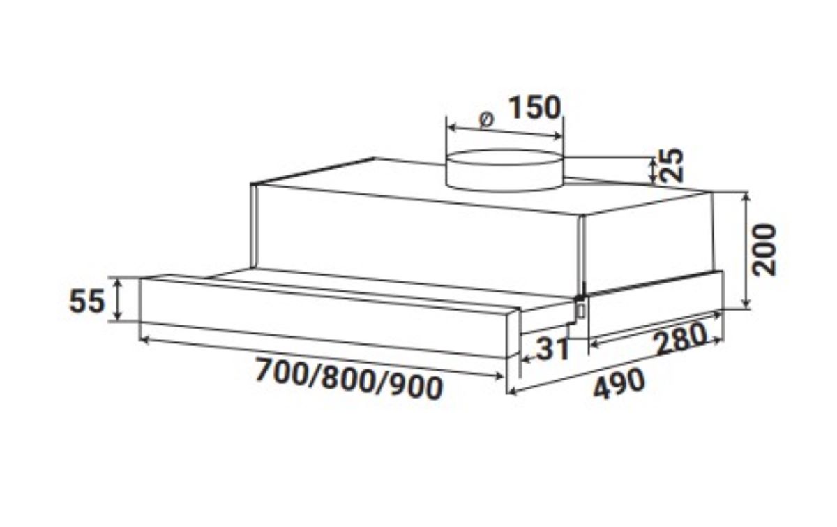 Máy Hút Mùi Âm Tủ Kaff KF-TL900ST 7 Máy Hút Mùi Âm Tủ Kaff KF-TL900ST