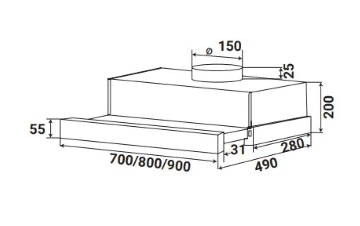 Máy Hút Mùi Âm Tủ Kaff KF-TL700ST 7 Máy Hút Mùi Âm Tủ Kaff KF-TL700ST
