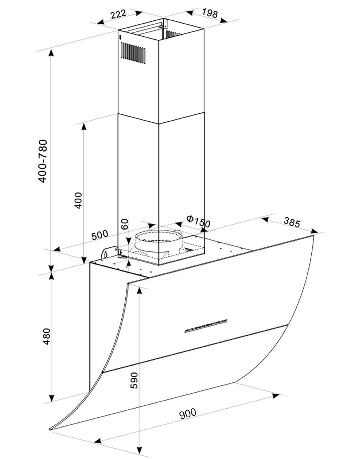 Máy Hút Mùi Kaff KF-LUX-AT90H-WH