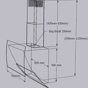 Máy Hút Mùi Kính Vát Tomate TOM 3370, Thiết Kế Treo Trường 7 Máy Hút Mùi Kính Vát Tomate TOM 3370, Thiết Kế Treo Trường