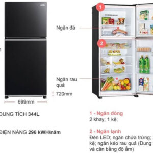 Tủ Lạnh Mitsubishi Electric Inverter 344 Lít MR-FX43EN-GBK-V