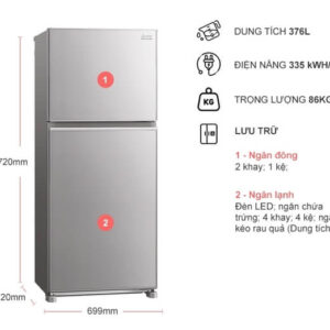 Tủ Lạnh Mitsubishi Electric Inverter 376 Lít MR-FX47EN-GSL-V