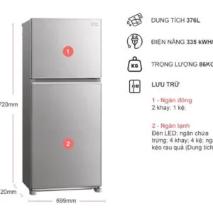 Tủ Lạnh Mitsubishi Electric Inverter 376 Lít MR-FX47EN-GSL-V