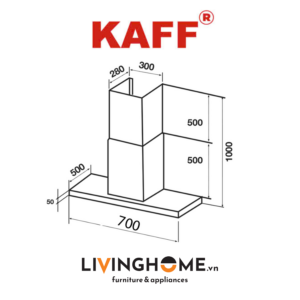 Máy Hút Mùi Toa Ngang Kaff KF-771