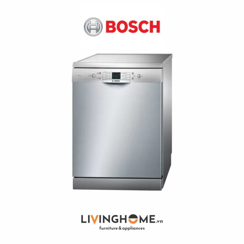 Máy rửa chén Bosch SMS63L08EA series 6 thiết kế thân inox bạc cao cấp