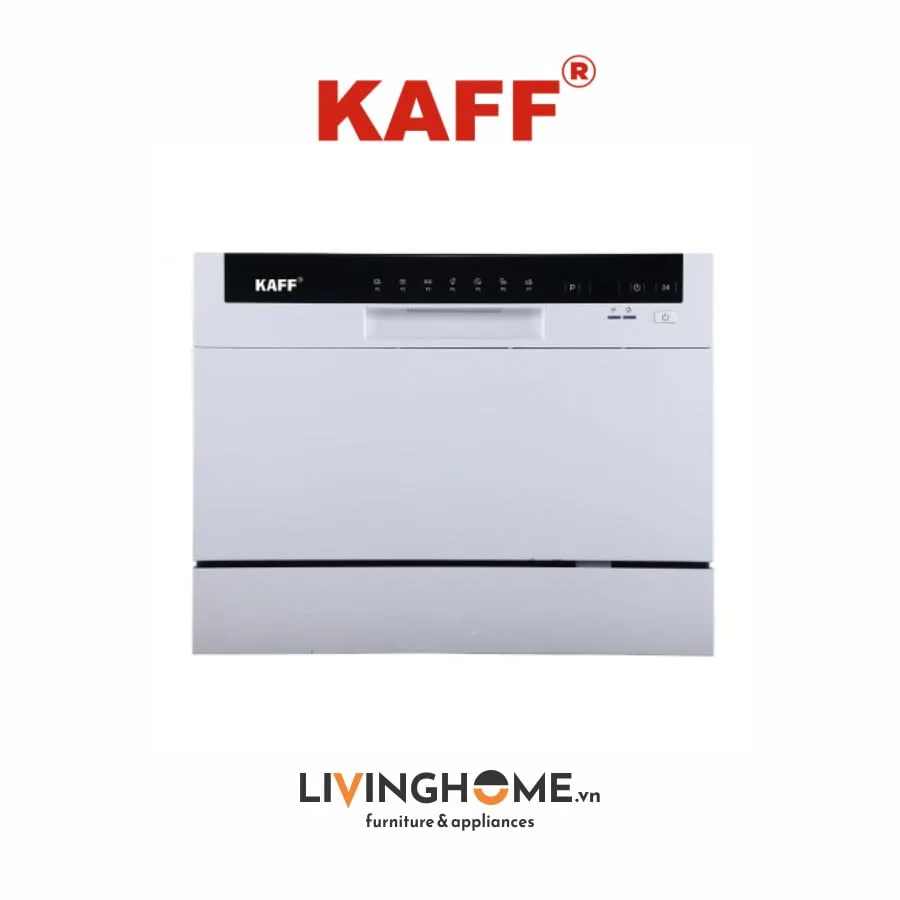 Máy rửa chén Kaff KF-W8001EU bán âm thiết kế nhỏ gọn cao cấp 3 Máy rửa chén để bàn Kaff KF-W8001EU 6 bộ bát đĩa Châu Âu