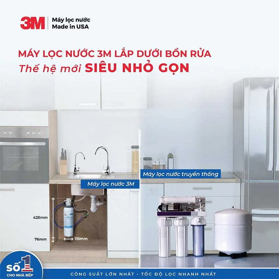 Máy lọc nước lắp bồn rửa 3M FF100 nhập khẩu Mỹ