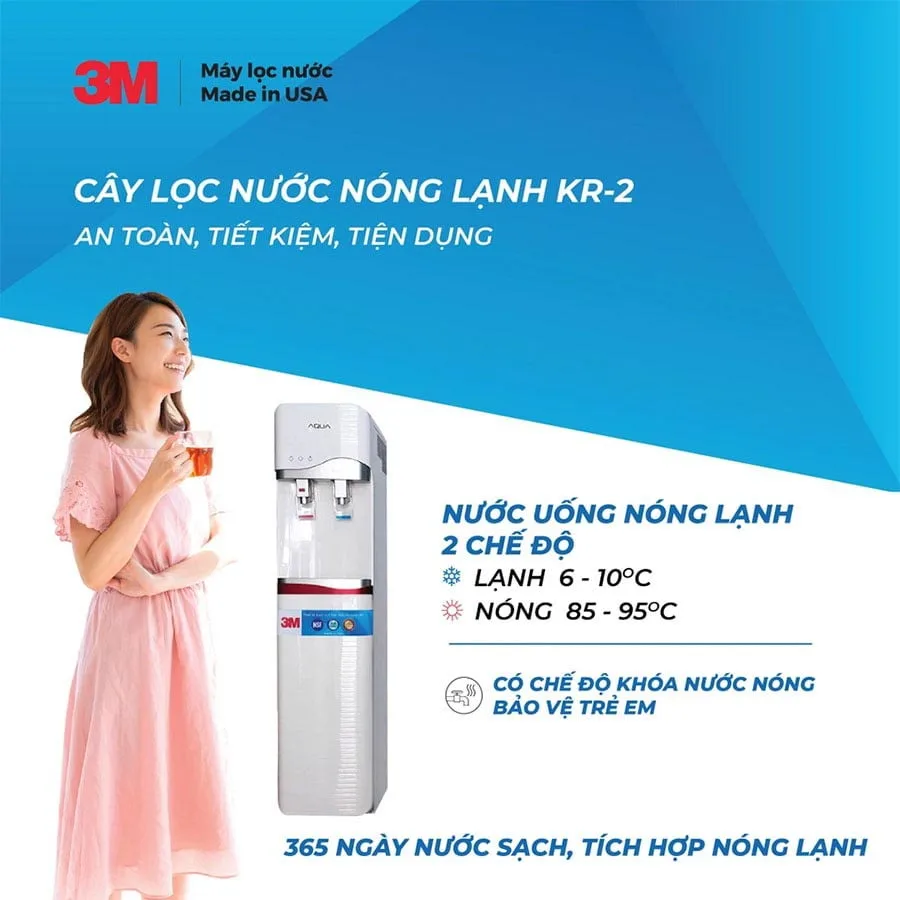Máy lọc nước nóng lạnh 3M KR2 2V 22.000 lít nhập khẩu Mỹ 10 Máy lọc nước nóng lạnh 3M KR2 2V 22.000 lít nhập khẩu Mỹ