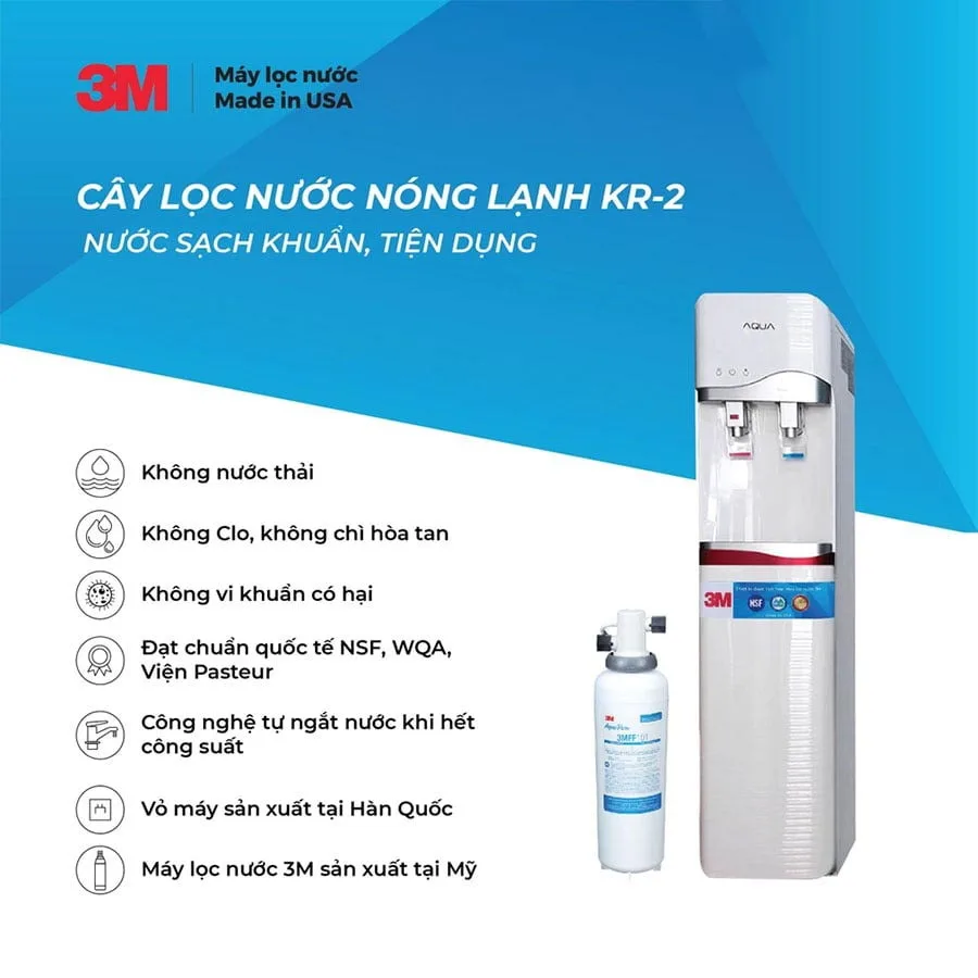 Máy lọc nước nóng lạnh 3M KR2 2V 22.000 lít nhập khẩu Mỹ 6 Máy lọc nước nóng lạnh 3M KR2 2V 22.000 lít nhập khẩu Mỹ