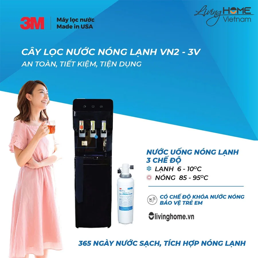 Máy Lọc Nước Nóng Lạnh 3M VN2 3V 22 Lít nhập khẩu Mỹ 14 Máy Lọc Nước Nóng lạnh 3M VN2 3V 22 Lít nhập khẩu Mỹ