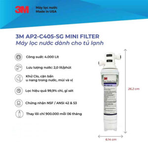 Máy lọc nước tủ lạnh 3M AP2 C405 SG mini filter nhập khẩu Mỹ