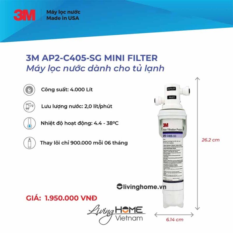 Máy lọc nước tủ lạnh 3M AP2 C405 SG mini filter