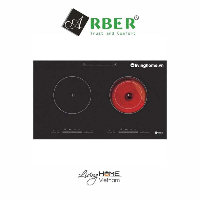 Bếp điện đôi Arber AB374S mặt kính Schott Ceran