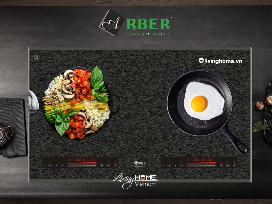 Bếp từ Arber AB2021 mặt kính Kanger bo viền nhôm