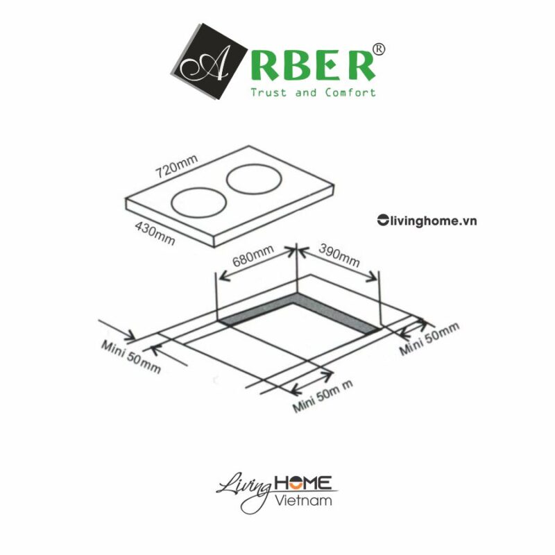 Bếp từ Arber AB550 công nghệ Invertertiết kiệm điện