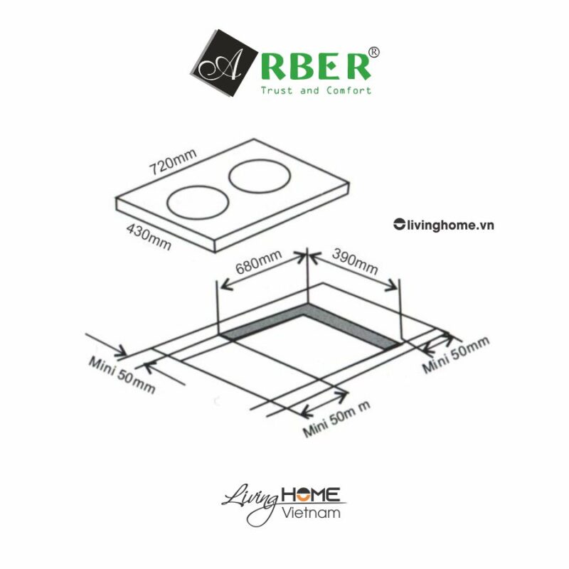 Bếp từ Arber AB679 mặt kính Kanger 3600W